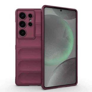 For Samsung Galaxy S25 Ultra 5G Magic Shield TPU + Flannel Phone Case(Wine Red)