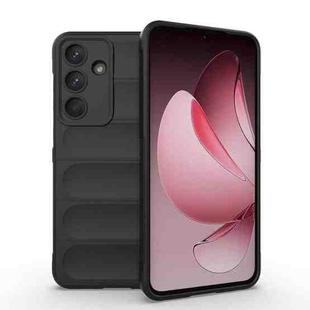 For Samsung Galaxy S25 FE 5G Magic Shield TPU + Flannel Phone Case(Black)