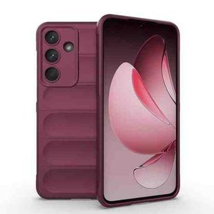 For Samsung Galaxy S25 FE 5G Magic Shield TPU + Flannel Phone Case(Wine Red)