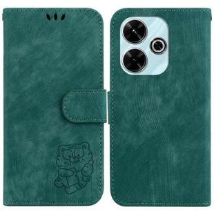 For Redmi 13 4G Little Tiger Embossed Leather Phone Case(Green)