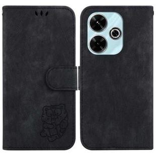 For Redmi 13 4G Little Tiger Embossed Leather Phone Case(Black)