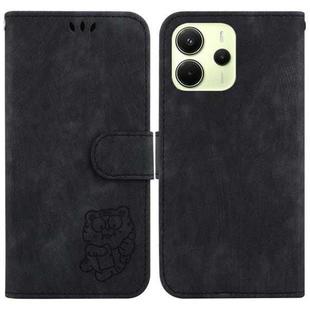 For Redmi Note 14 4G 164.84mm Little Tiger Embossed Leather Phone Case(Black)