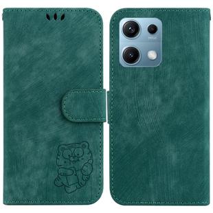 For Redmi Note 14S 4G Little Tiger Embossed Leather Phone Case(Green)