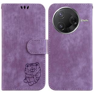 For Redmi K80 / K80 Pro / Xiaomi Poco F7 Pro Little Tiger Embossed Leather Phone Case(Purple)