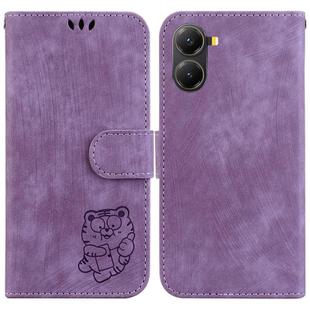 For Redmi Turbo 4 / Xiaomi Poco X7 Pro Little Tiger Embossed Leather Phone Case(Purple)