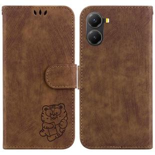For Redmi Turbo 4 / Xiaomi Poco X7 Pro Little Tiger Embossed Leather Phone Case(Brown)