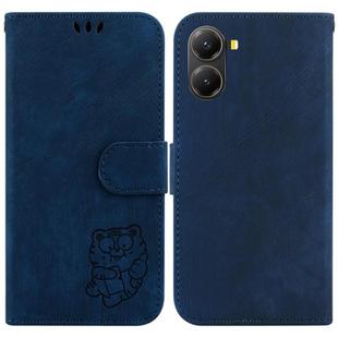 For Redmi Turbo 4 / Xiaomi Poco X7 Pro Little Tiger Embossed Leather Phone Case(Dark Blue)