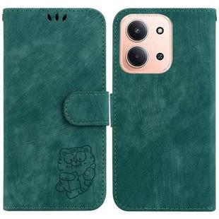For Redmi 15C 4G 173.1mm / 15C 5G 173.1mm Little Tiger Embossed Leather Phone Case(Green)
