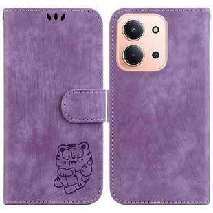 For Redmi 15C 4G 173.1mm / 15C 5G 173.1mm Little Tiger Embossed Leather Phone Case(Purple)
