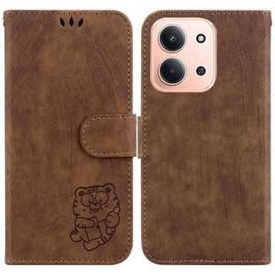 For Redmi 15C 4G 173.1mm / 15C 5G 173.1mm Little Tiger Embossed Leather Phone Case(Brown)