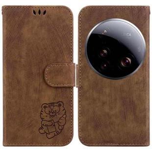 For Xiaomi 15 Ultra Little Tiger Embossed Leather Phone Case(Brown)