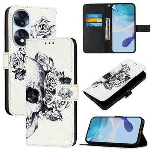 For Honor 70 3D Painting Horizontal Flip Leather Phone Case(Skull)