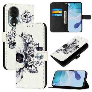 For Honor 80 3D Painting Horizontal Flip Leather Phone Case(Skull)