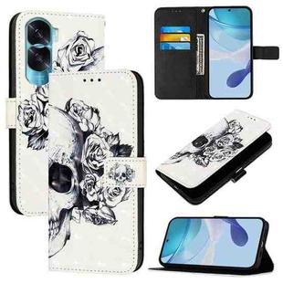 For Honor 90 Lite / X50i 3D Painting Horizontal Flip Leather Phone Case(Skull)