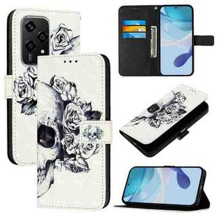 For Honor 200 Lite Global 3D Painting Horizontal Flip Leather Phone Case(Skull)