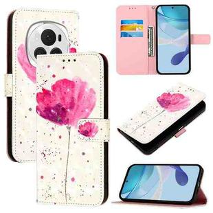 For Honor Magic6 Pro Global 3D Painting Horizontal Flip Leather Phone Case(Flower)