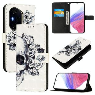 For Honor 300 Pro / 300 Ultra 3D Painting Horizontal Flip Leather Phone Case(Skull)