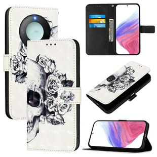 For Honor X9C Smart 5G 3D Painting Horizontal Flip Leather Phone Case(Skull)