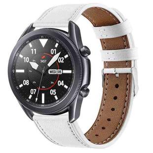 For Galaxy Watch 3 41mm Leather Watch Band(White)