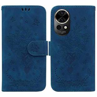 For Huawei nova 12 Butterfly Rose Embossed Leather Phone Case(Blue)