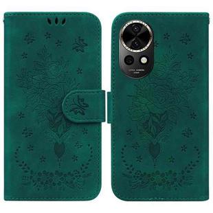 For Huawei nova 12 Butterfly Rose Embossed Leather Phone Case(Green)