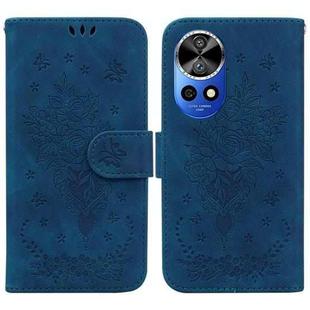 For Huawei nova 12 Pro / nova 12 Ultra Butterfly Rose Embossed Leather Phone Case(Blue)