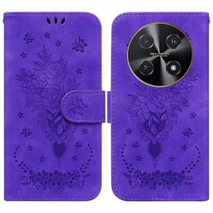 For Huawei nova 12i Butterfly Rose Embossed Leather Phone Case(Purple)