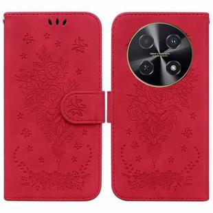 For Huawei nova 12i Butterfly Rose Embossed Leather Phone Case(Red)