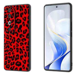 For vivo S19 Black Frame Leopard Phone Case(Red Leopard)