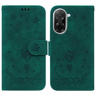 For Redmi A5 4G 173.3mm Butterfly Rose Embossed Leather Phone Case(Green)