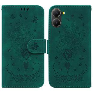 For Redmi Turbo 4 / Xiaomi Poco X7 Pro Butterfly Rose Embossed Leather Phone Case(Green)