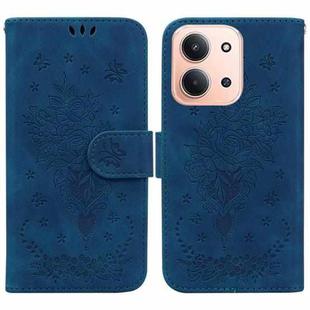 For Redmi 15C 4G 173.1mm / 15C 5G 173.1mm Butterfly Rose Embossed Leather Phone Case(Blue)