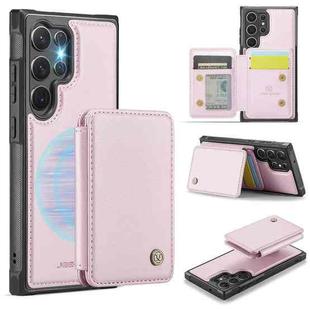 For Samsung Galaxy S23 Ultra 5G JEEHOOD J05 Business Magnetic Style RFID Leather Phone Case(Pink)