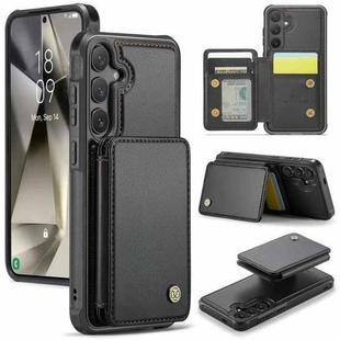 For Samsung Galaxy S24 5G JEEHOOD J05 Business Magnetic Style RFID Leather Phone Case(Black)