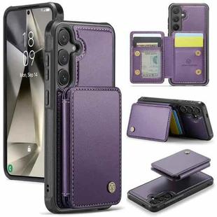 For Samsung Galaxy S24 5G JEEHOOD J05 Business Magnetic Style RFID Leather Phone Case(Purple)