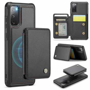 For Samsung Galaxy S20 FE JEEHOOD J05 Business Magnetic Style RFID Leather Phone Case(Black)