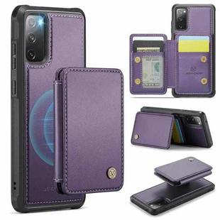 For Samsung Galaxy S20 FE JEEHOOD J05 Business Magnetic Style RFID Leather Phone Case(Purple)