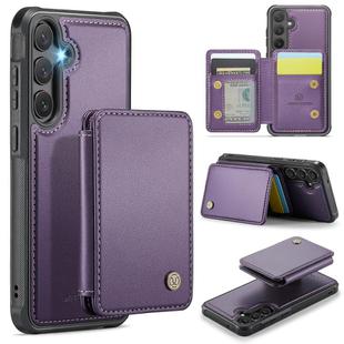 For Samsung Galaxy S23 FE 5G JEEHOOD J05 Business Magnetic Style RFID Leather Phone Case(Purple)