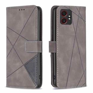 For Samsung Galaxy XCover 7 Pro Magnetic Buckle Rhombus Texture Leather Phone Case(Grey)