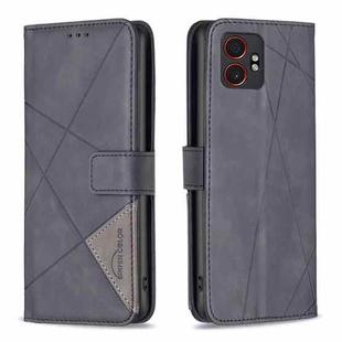 For Samsung Galaxy XCover 7 Pro Magnetic Buckle Rhombus Texture Leather Phone Case(Black)