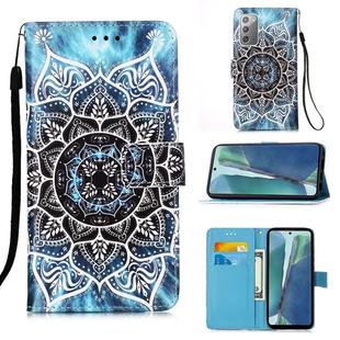 For Samsung Galaxy Note20 Colored Drawing Pattern Plain Weave Horizontal Flip Leather Case with Holder & Card Slot & Wallet & Lanyard(Undersea Mandala)