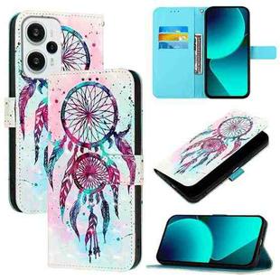 For Redmi Note 12 Turbo / Xiaomi Poco F5 3D Painting Horizontal Flip Leather Phone Case(Color Drop Wind Chimes)