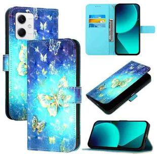 For Redmi Note 12 5G Global / Xiaomi Poco X5 3D Painting Horizontal Flip Leather Phone Case(Golden Butterfly)