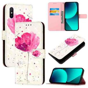 For Redmi 9A / Redmi 9i / 9AT 3D Painting Horizontal Flip Leather Phone Case(Flower)