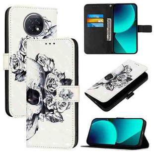 For Redmi Note 9T Global 3D Painting Horizontal Flip Leather Phone Case(Skull)