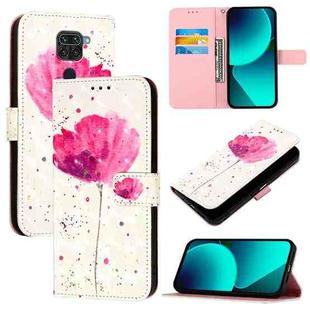 For Redmi Note 9 4G / Redmi 10X 4G 3D Painting Horizontal Flip Leather Phone Case(Flower)