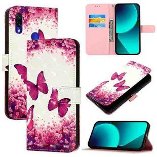 For Redmi Note 7 / Note 7 Pro / Note 7S 3D Painting Horizontal Flip Leather Phone Case(Rose Butterfly)