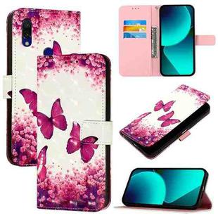 For Redmi 7 3D Painting Horizontal Flip Leather Phone Case(Rose Butterfly)