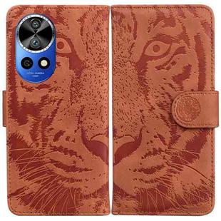 For Huawei nova 12 Pro / nova 12 Ultra Tiger Embossing Pattern Flip Leather Phone Case(Brown)