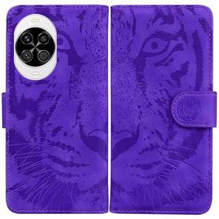 For Huawei nova 14 Tiger Embossing Pattern Flip Leather Phone Case(Purple)